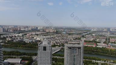 河南郑州会展片区高楼建筑航拍